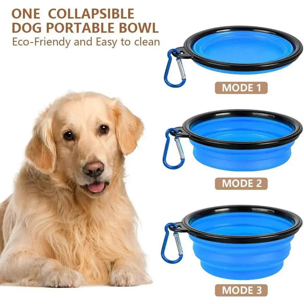 2 pcs PET TRAVEL BOWL FOR CATS AND DOGS IDEAL FOR TRAVEL Black Blue COLLAPSIBLE